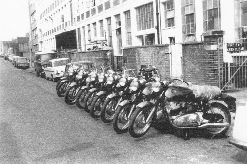 Row of Commando bikes in Burrage Grove pic