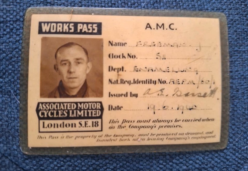 Bill Freeman's work pass pic