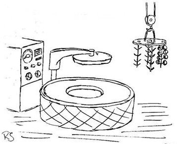 Gas carburising plant sketch